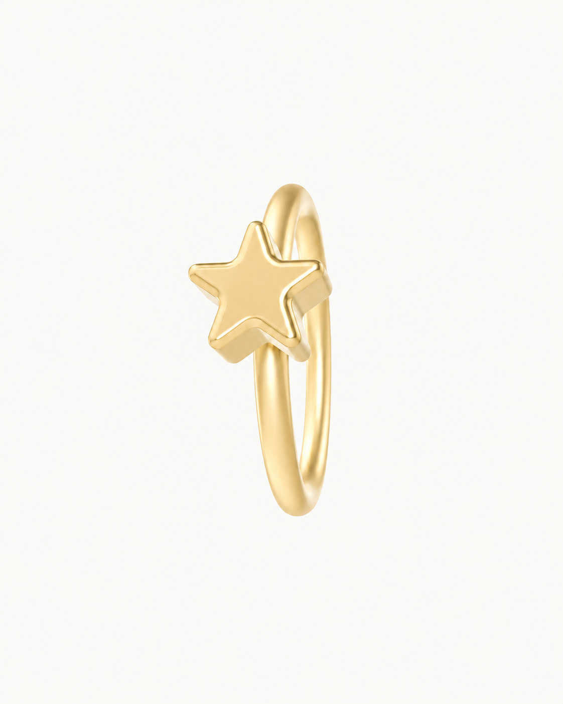 Star 14ct Solid Gold Tragus Ring