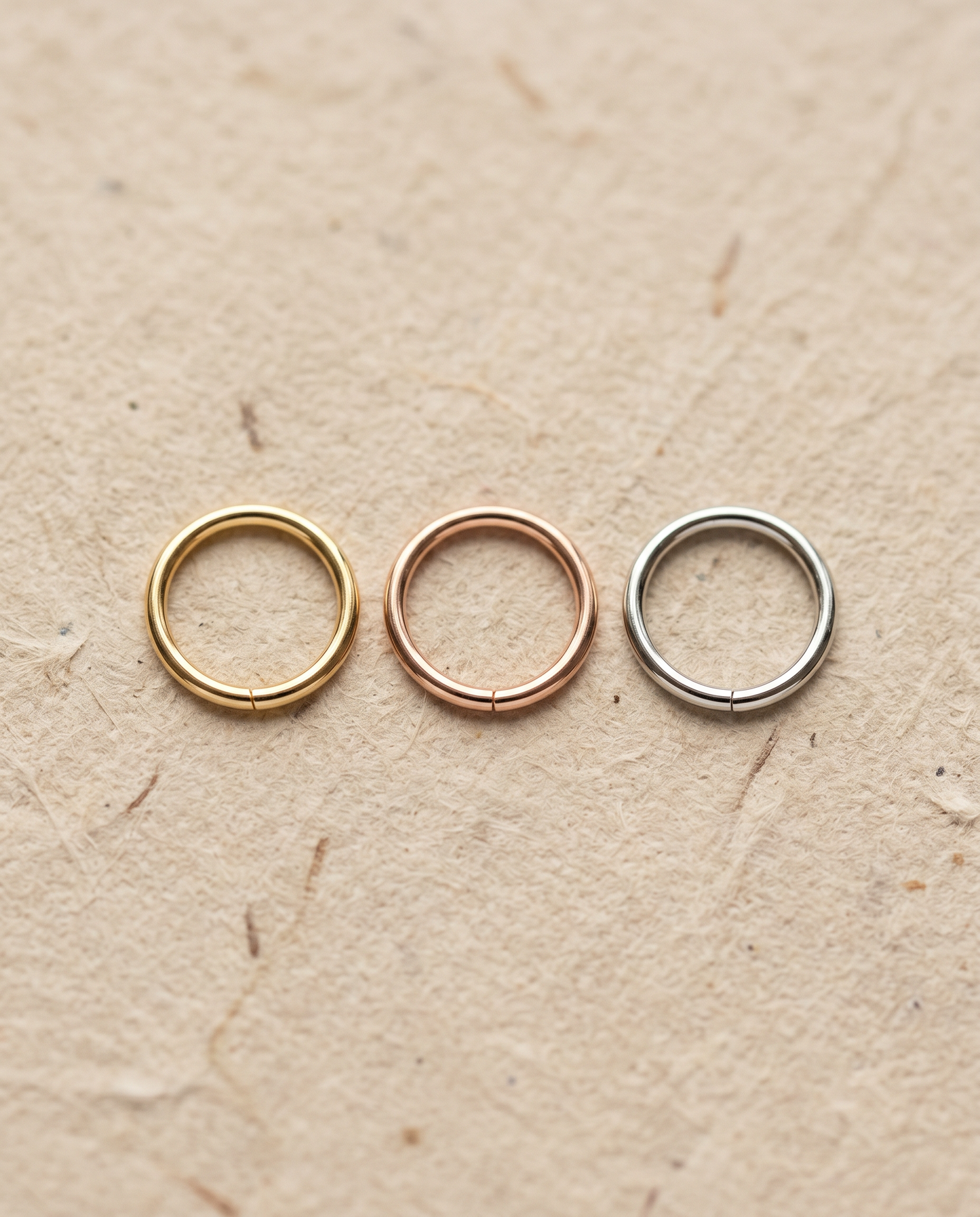 Half-sized 14ct Soild Gold Seamless Hoop