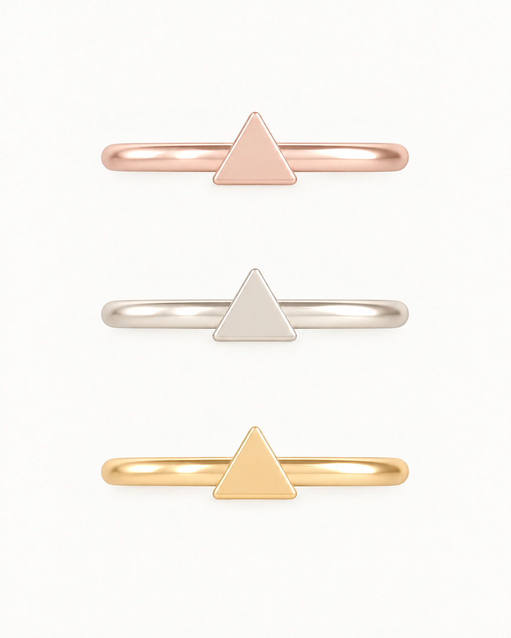 Triangle 14ct Solid Gold Helix Hoop