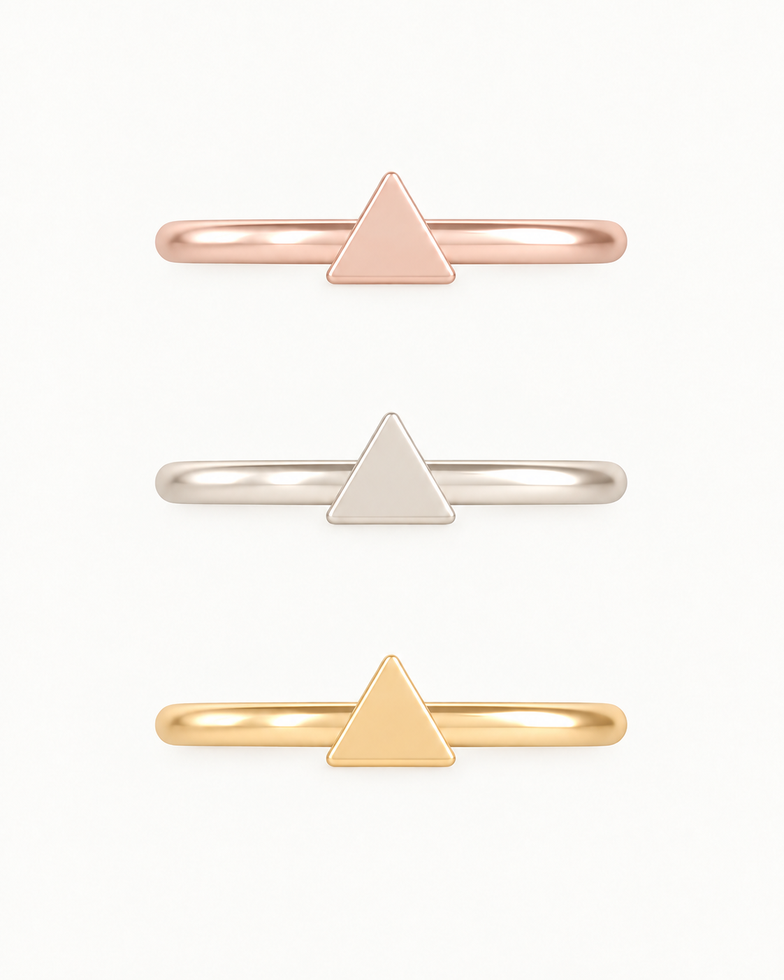 Triangle 14ct Solid Gold Helix Hoop