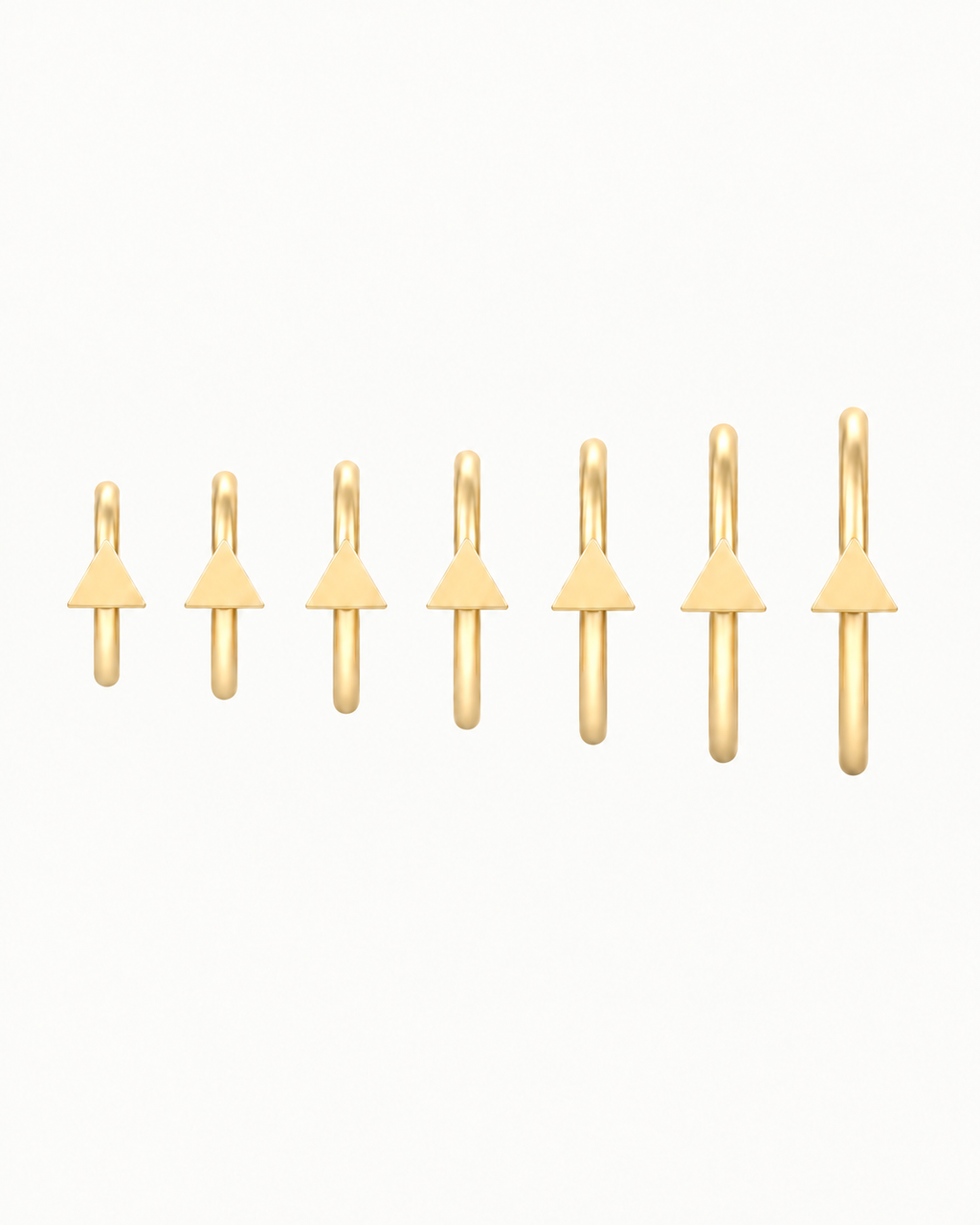 Triangle 14ct Solid Gold Lobe Hoop Earring