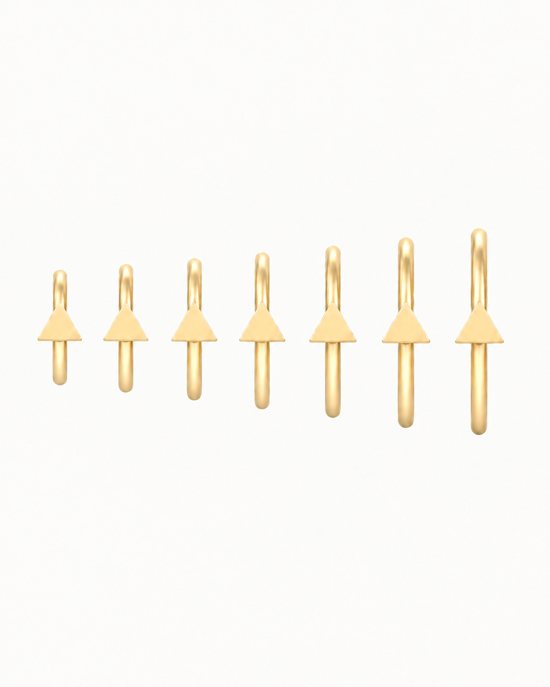 Triangle 14ct Solid Gold Lobe Hoop Earring