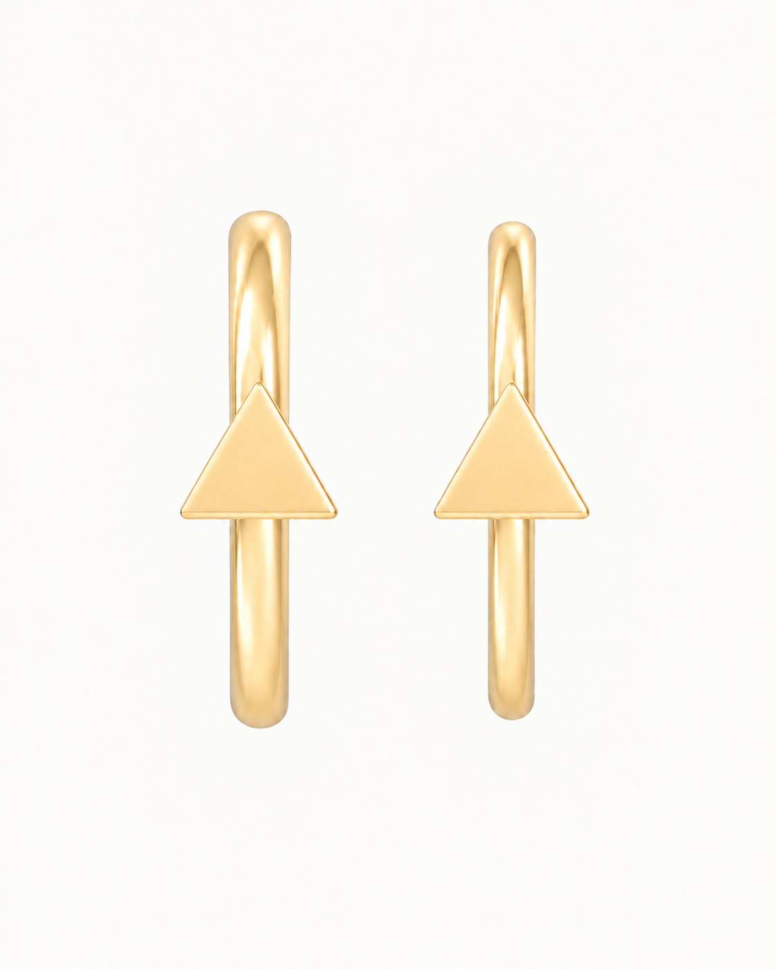 Triangle 14ct Solid Gold Lobe Hoop Earring
