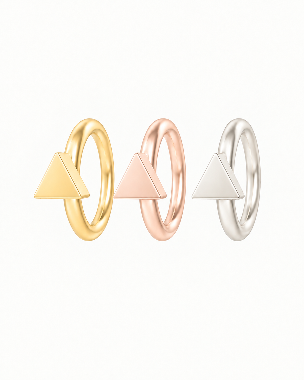 Triangle 14ct Solid Gold Nostril Ring
