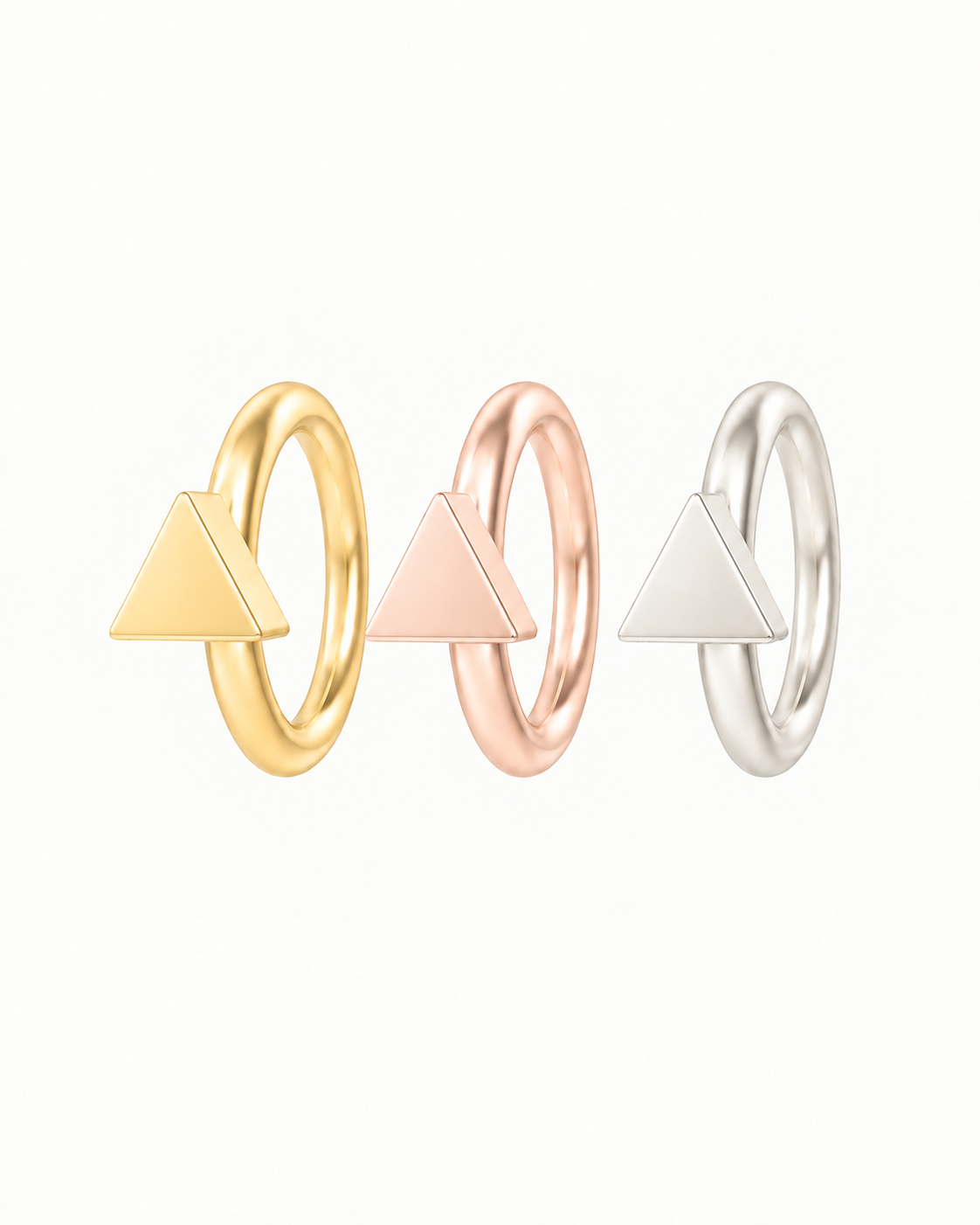 Triangle 14ct Solid Gold Nostril Ring