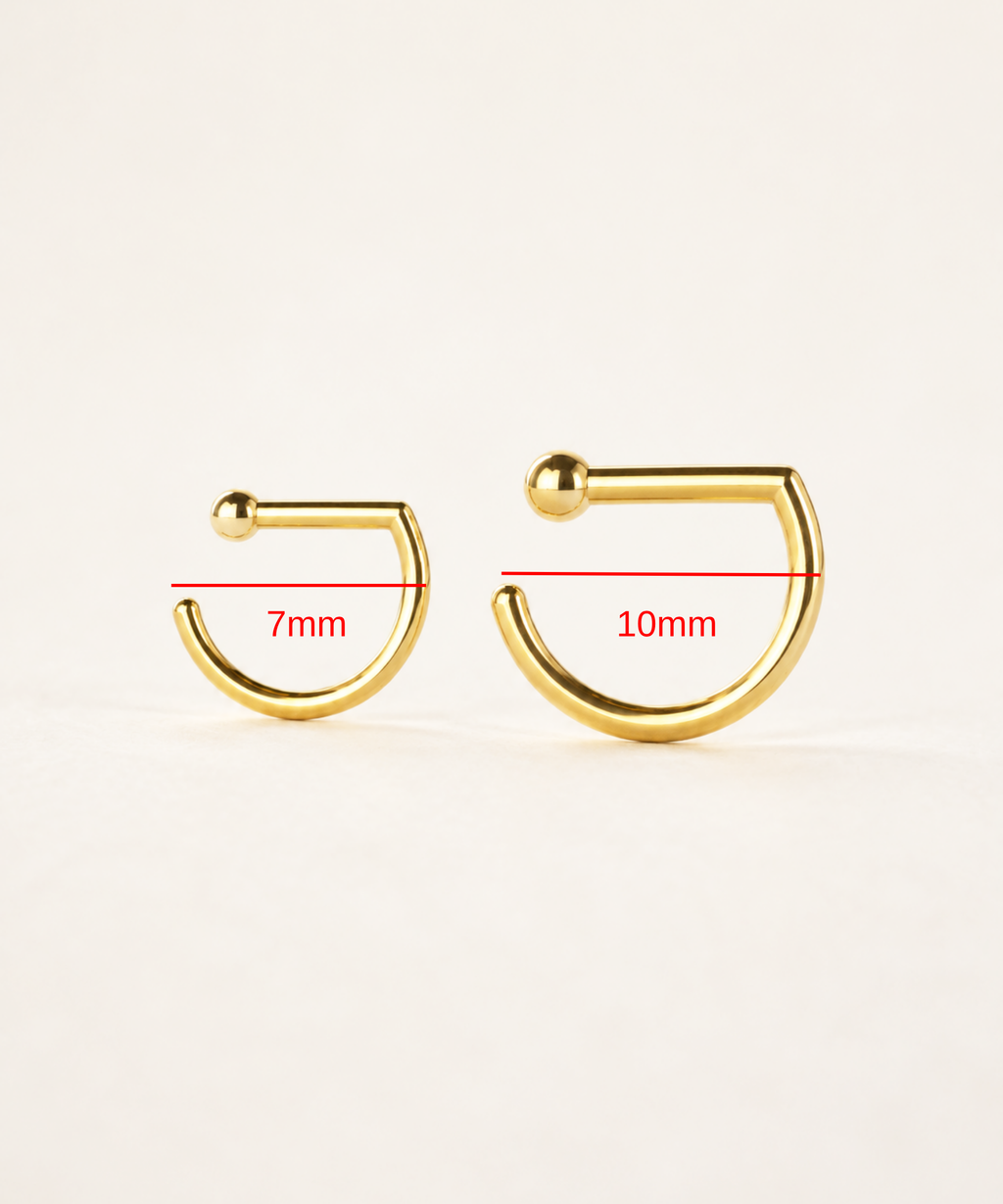 D-Shaped Nostril Ring with Ball End