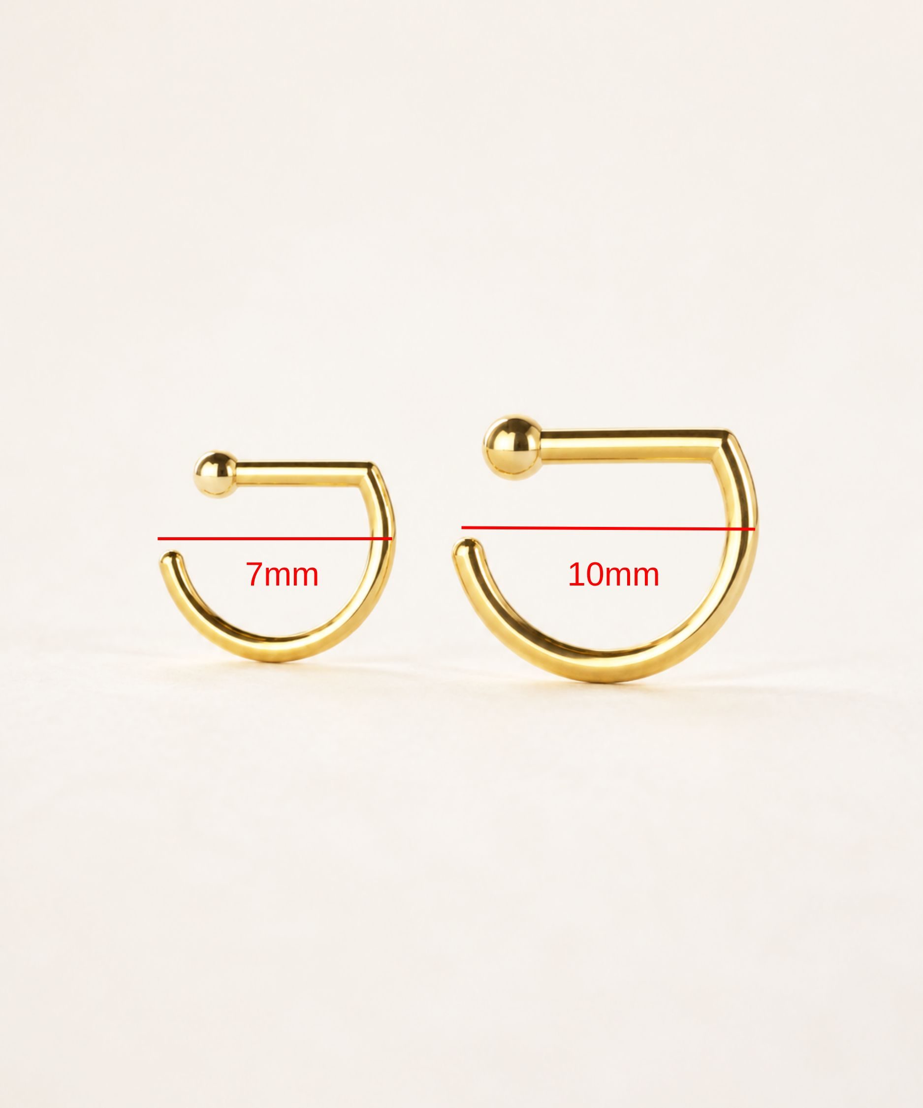 D-Shaped Septum Ring with Ball End