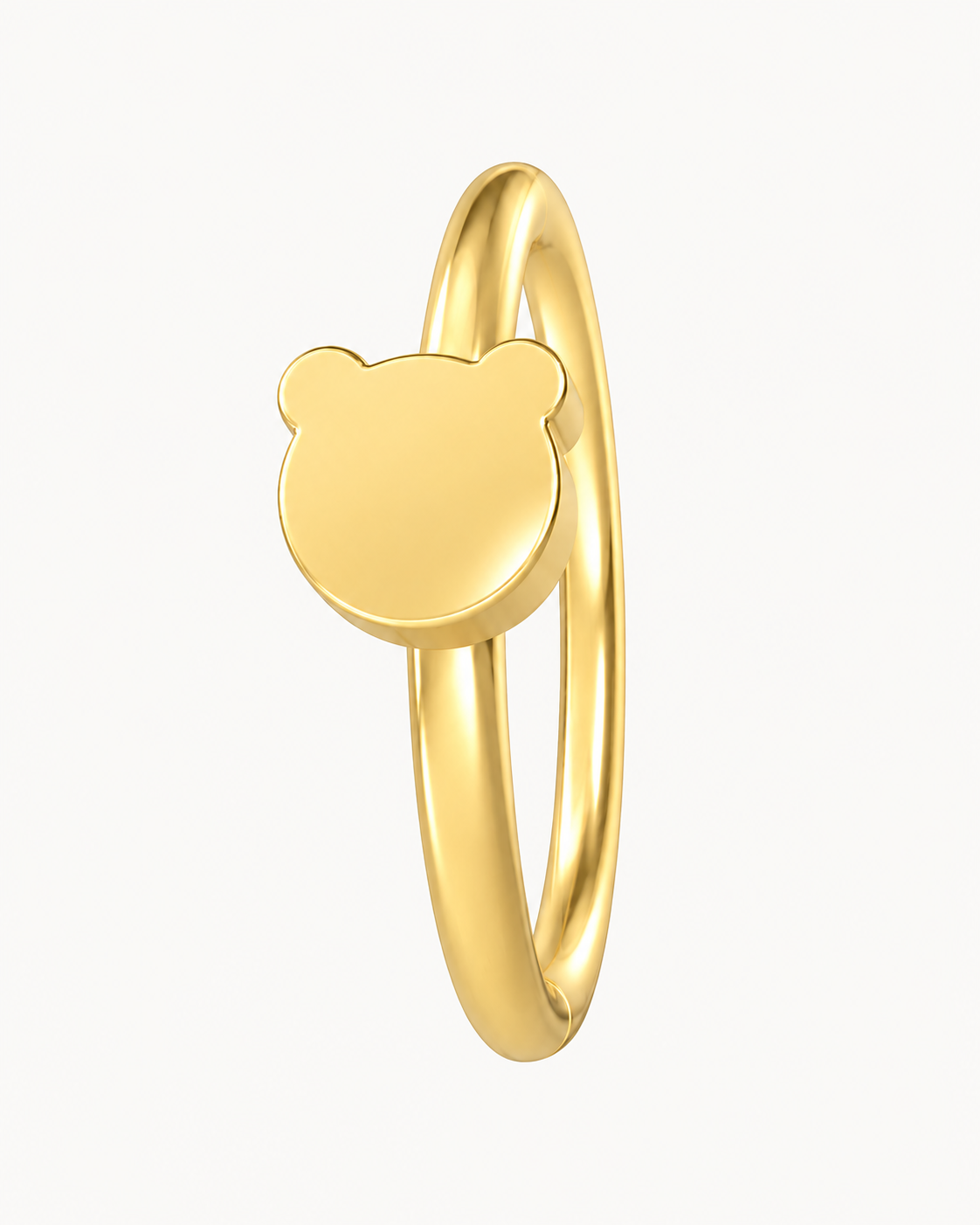 Bear 14ct Solid Gold Nostril Ring