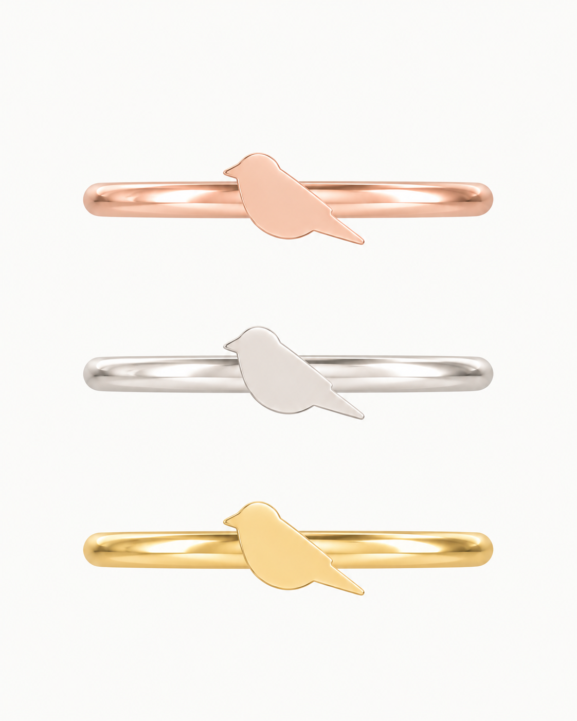 Bird 14ct Solid Gold Helix Ring