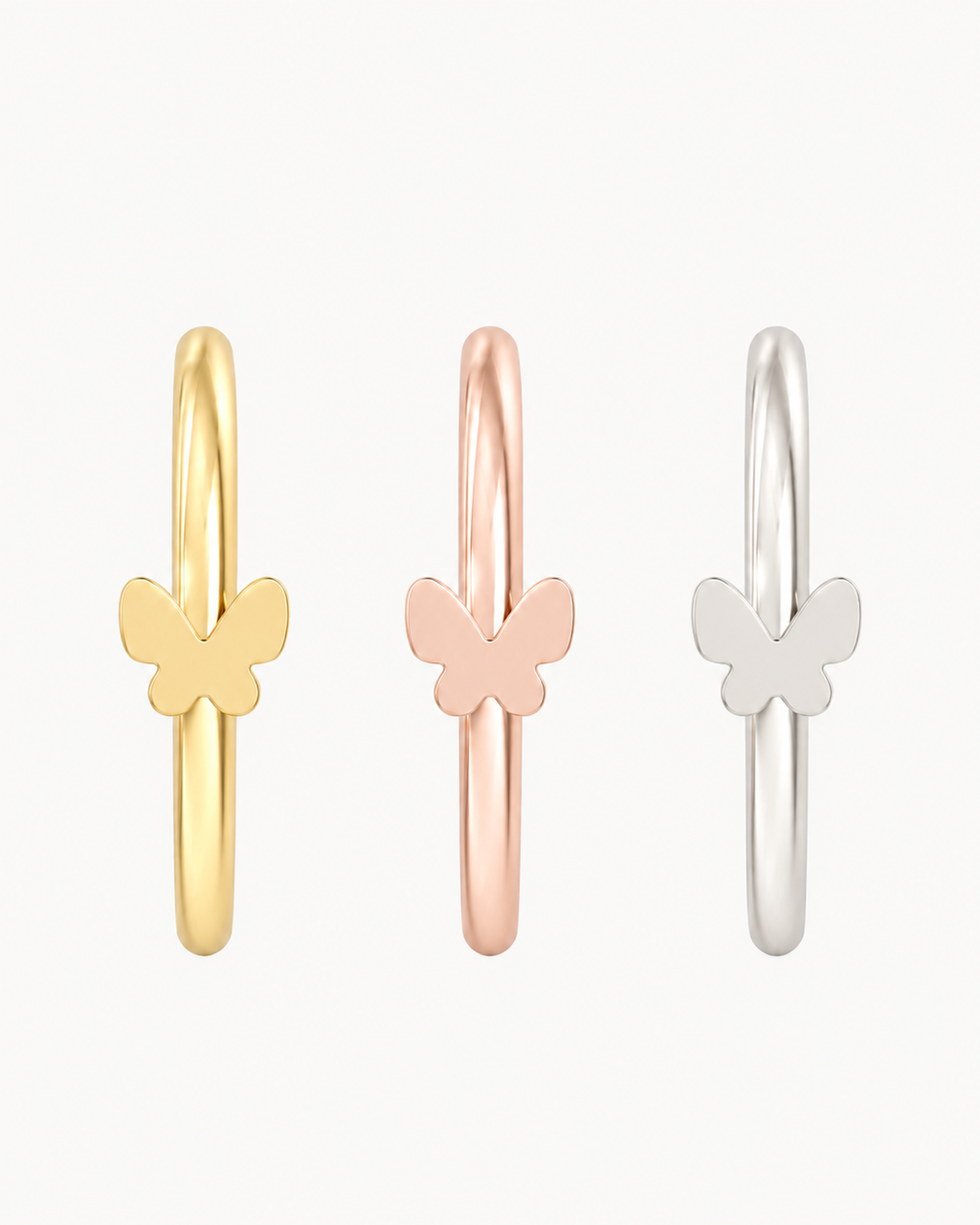 Butterfly 14ct Solid Gold Nostril Ring