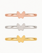 Butterfly 14ct Solid Gold Helix Ring