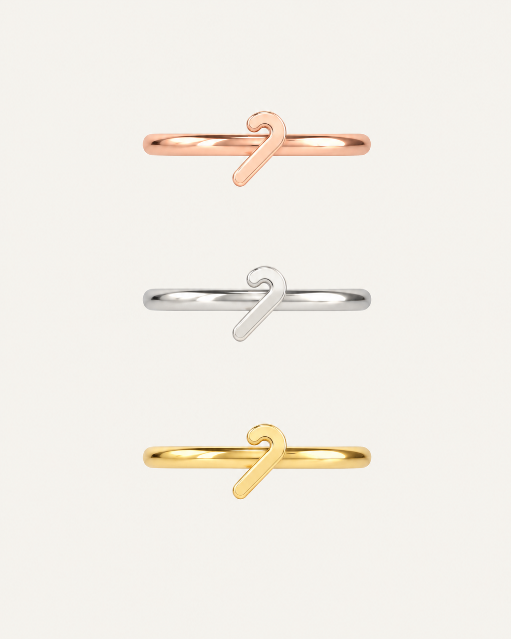 Candy Cane 14ct Solid Gold Helix Ring