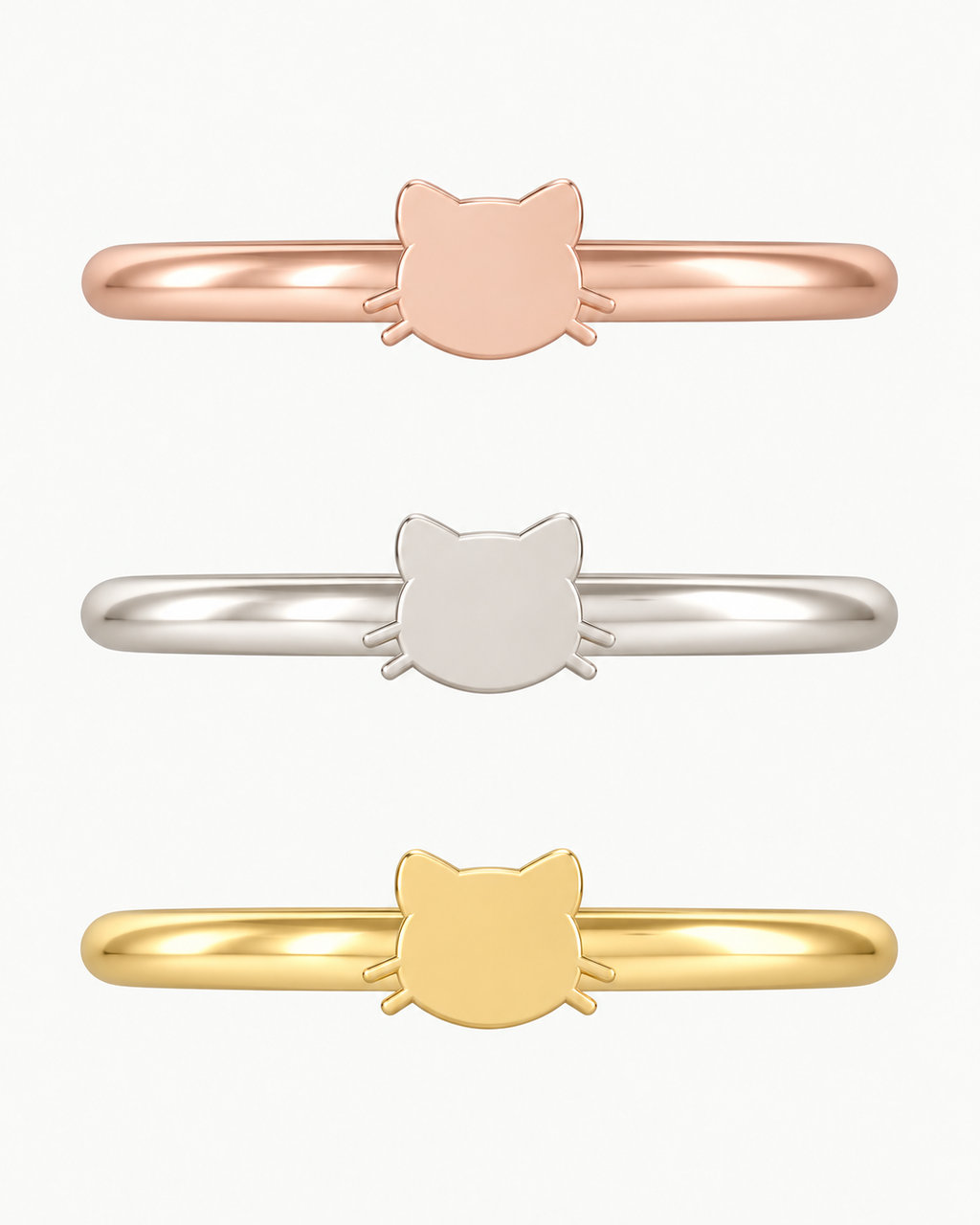 Cat Head 14ct Solid Gold Helix Ring