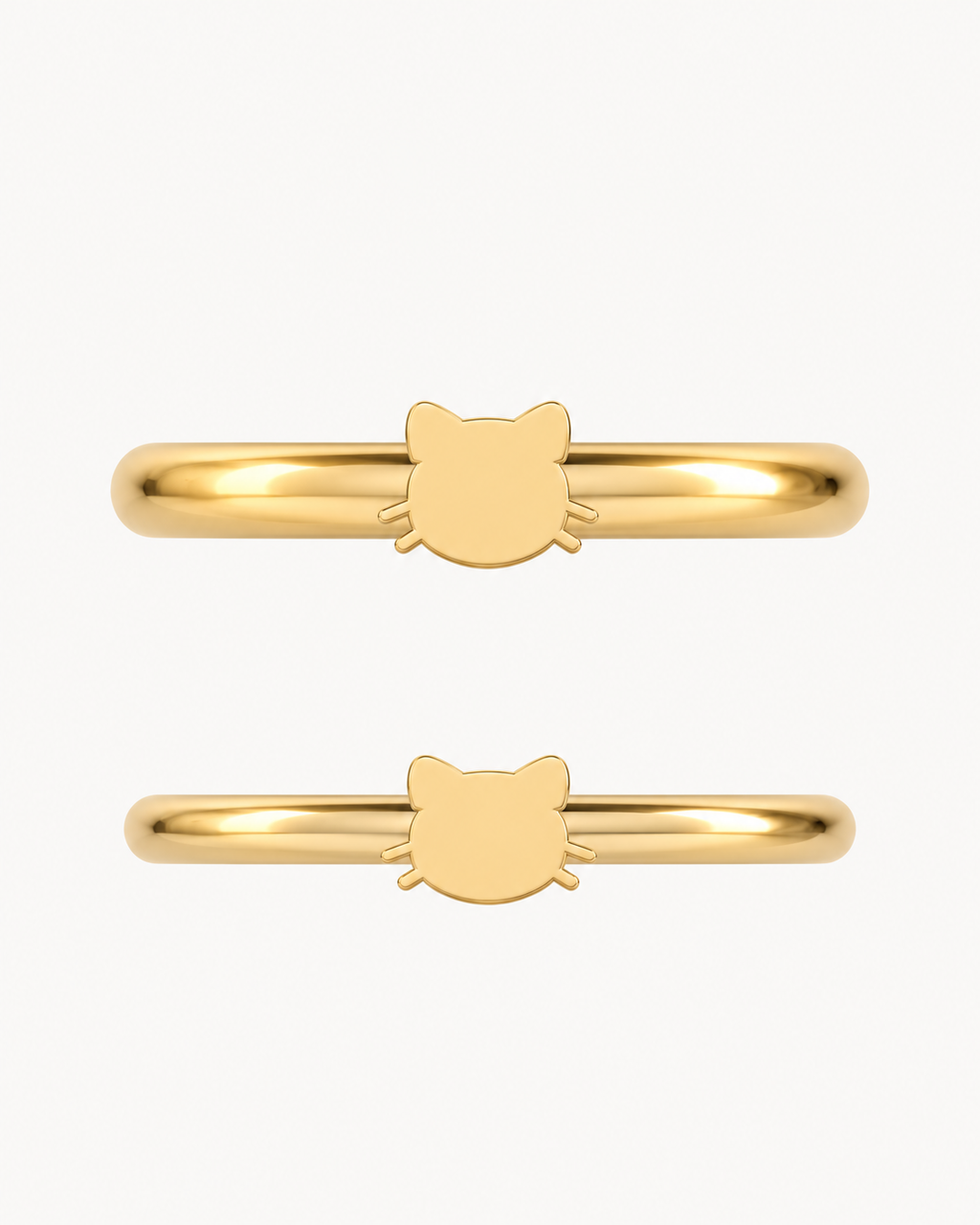 Cat Head 14ct Solid Gold Helix Ring