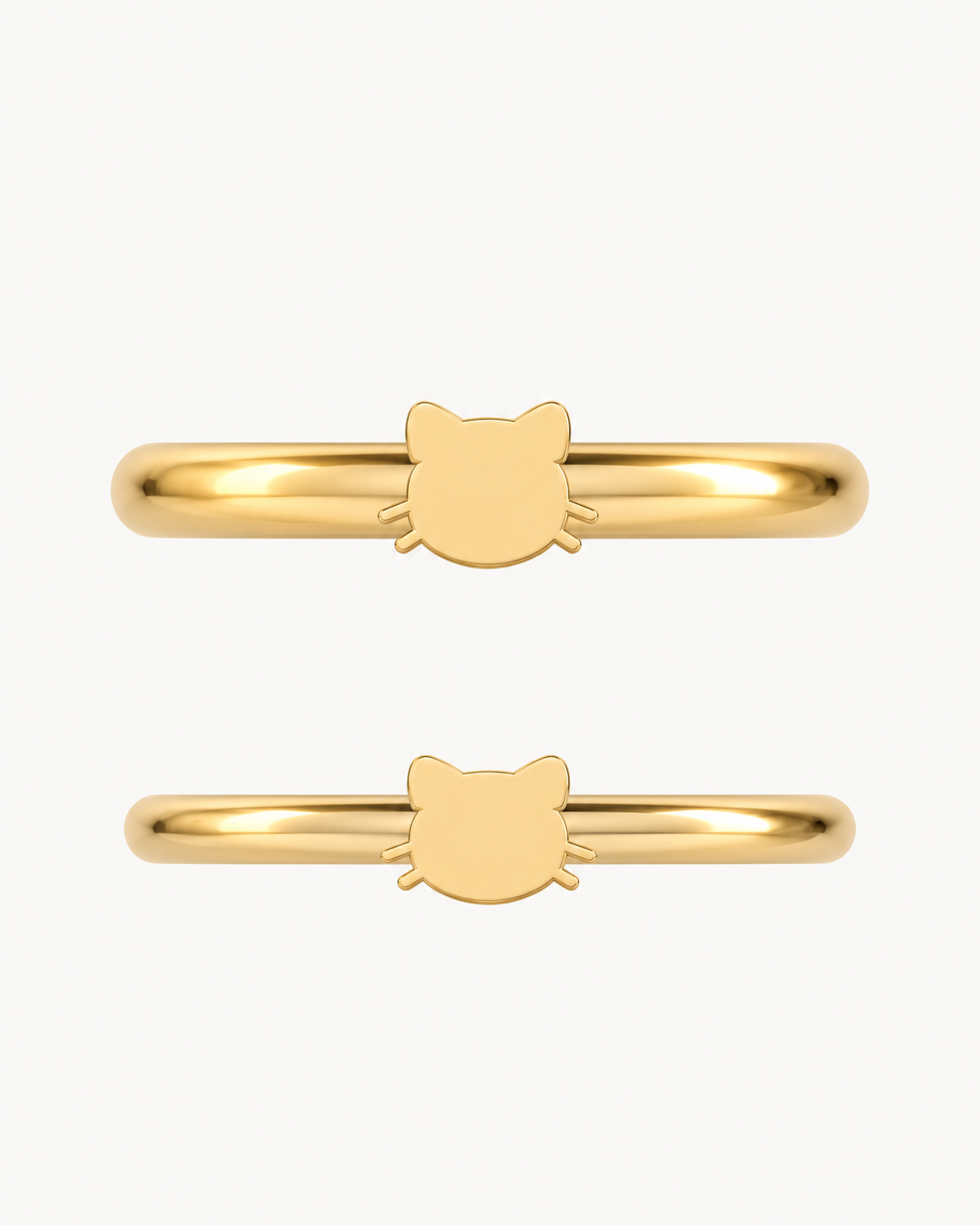 Cat Head 14ct Solid Gold Helix Ring