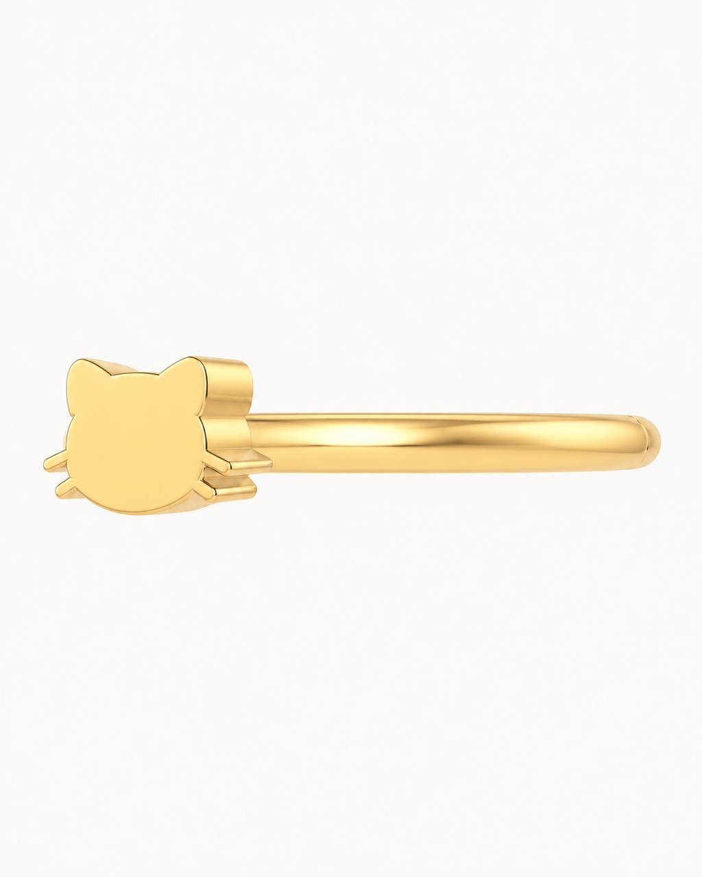 Cat Head 14ct Solid Gold Helix Ring