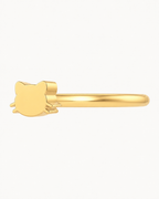 Cat Head 14ct Solid Gold Helix Ring