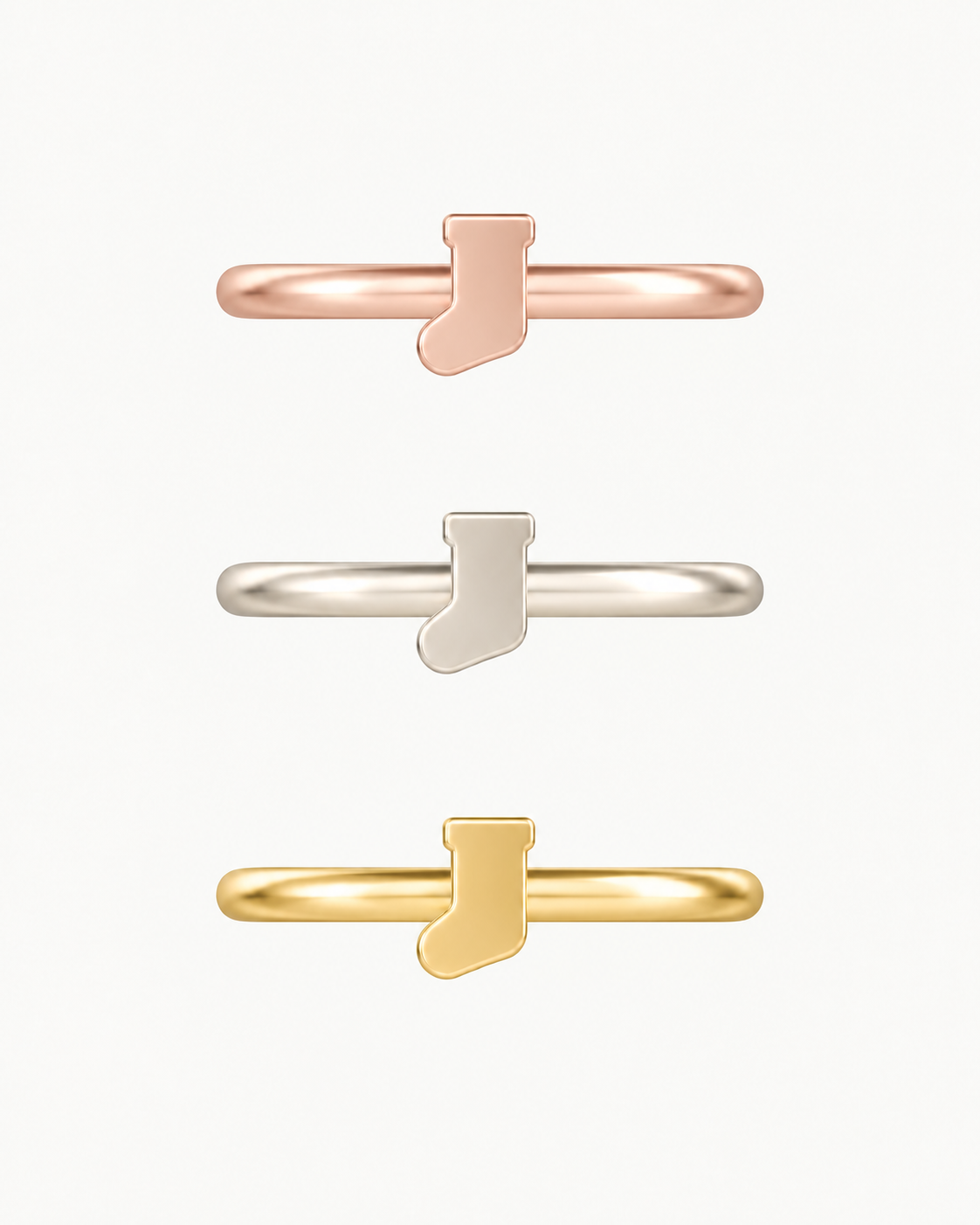 Christmas Stocking 14ct Solid Gold Helix Ring