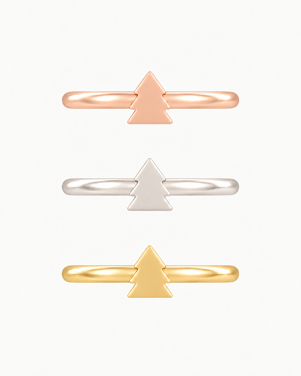 Christmas Tree 14ct Solid Gold Helix Ring