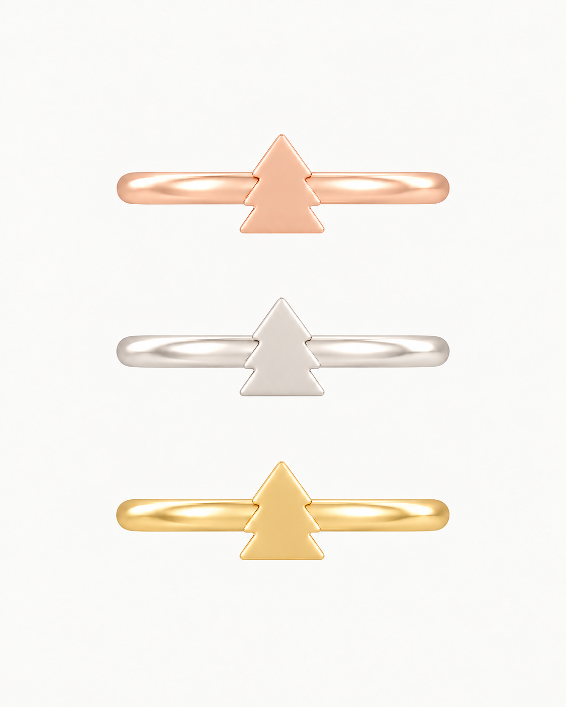 Christmas Tree 14ct Solid Gold Helix Ring