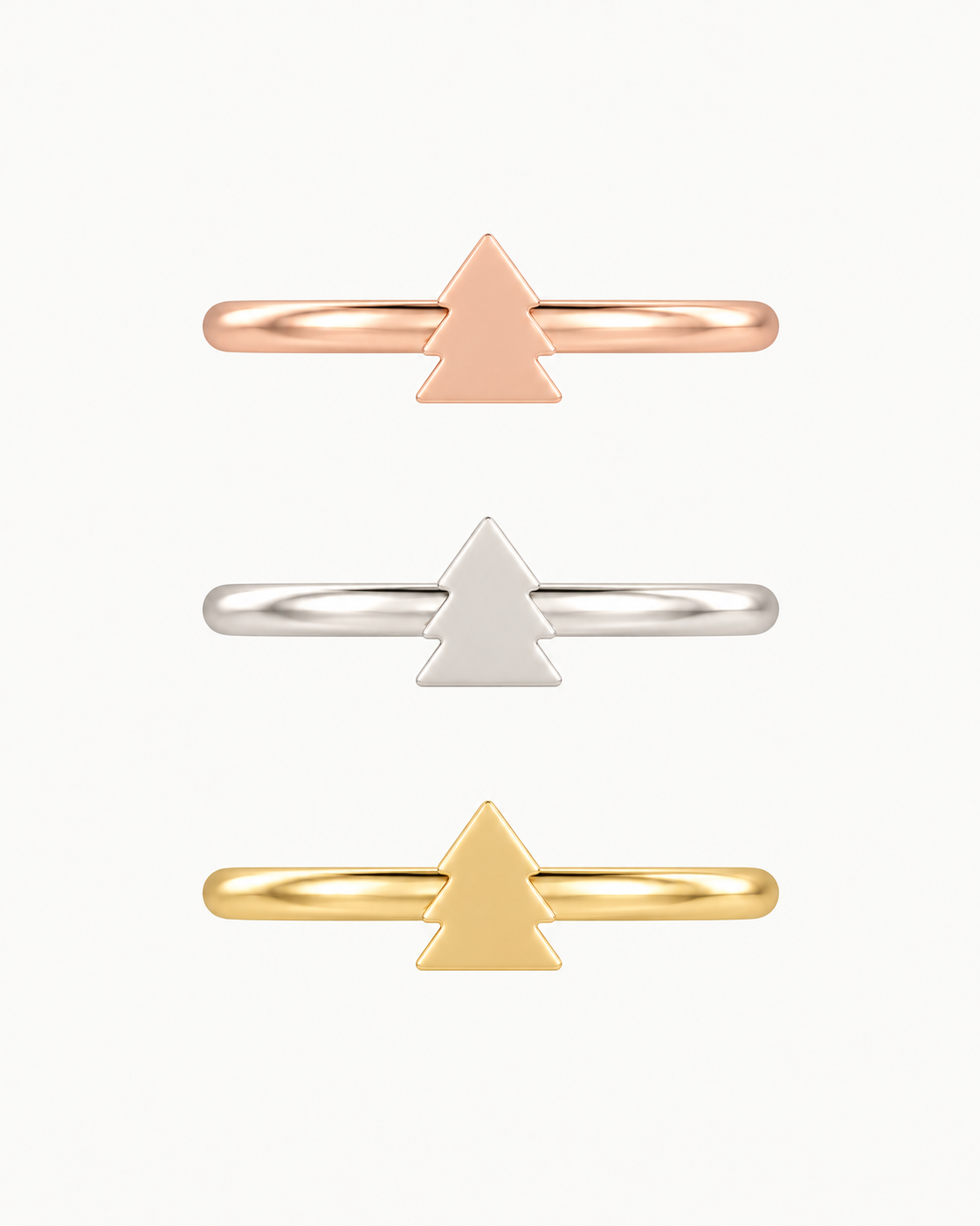 Christmas Tree 14ct Solid Gold Conch Ring