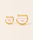 D-Shaped Nostril Ring with Flat Disc End