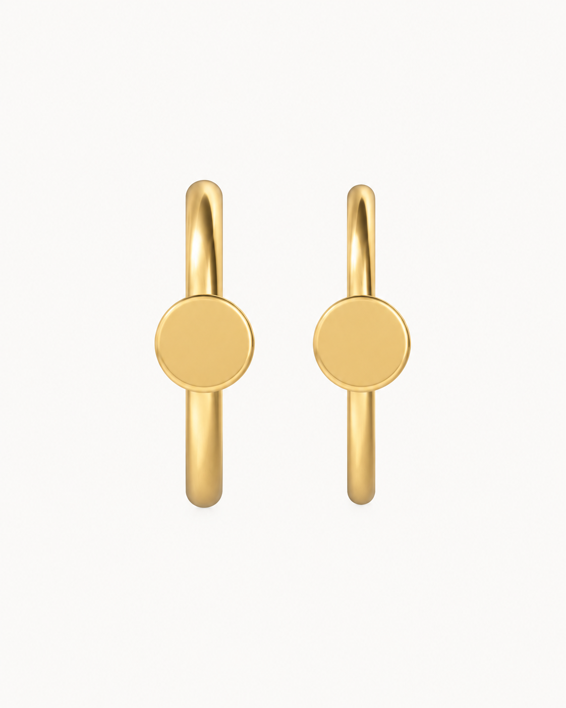 Circle 14ct Solid Gold Lobe Hoop Earring