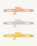 Dolphin 14ct Solid Gold Helix Ring