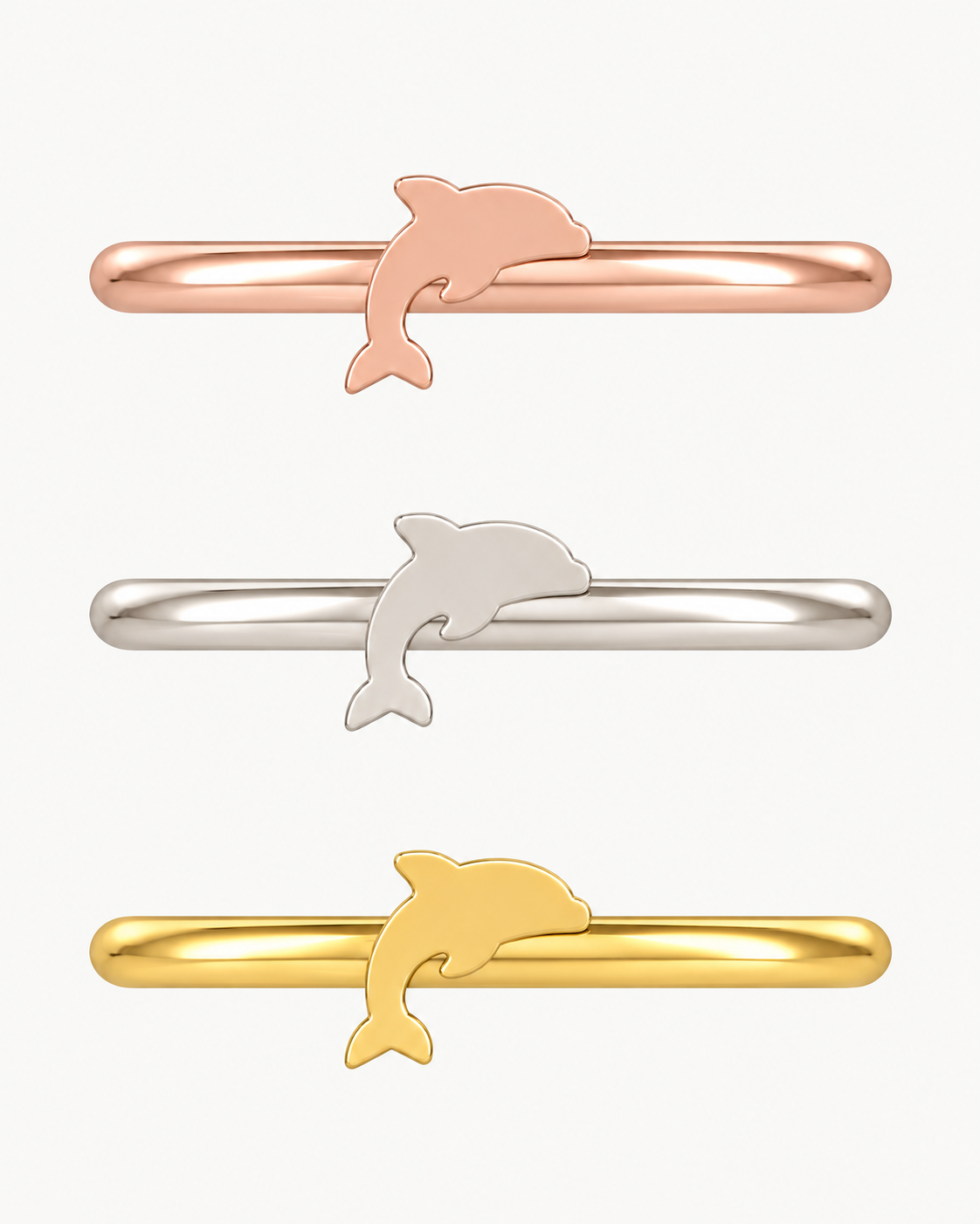 Dolphin 14ct Solid Gold Helix Ring