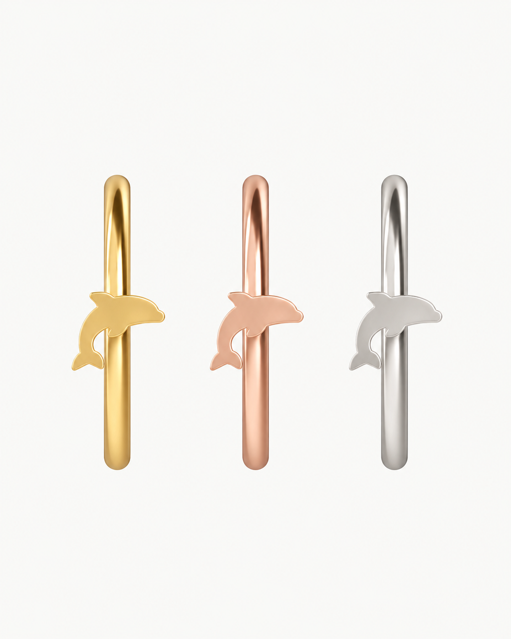 Dolphin 14ct Solid Gold Nostril Ring