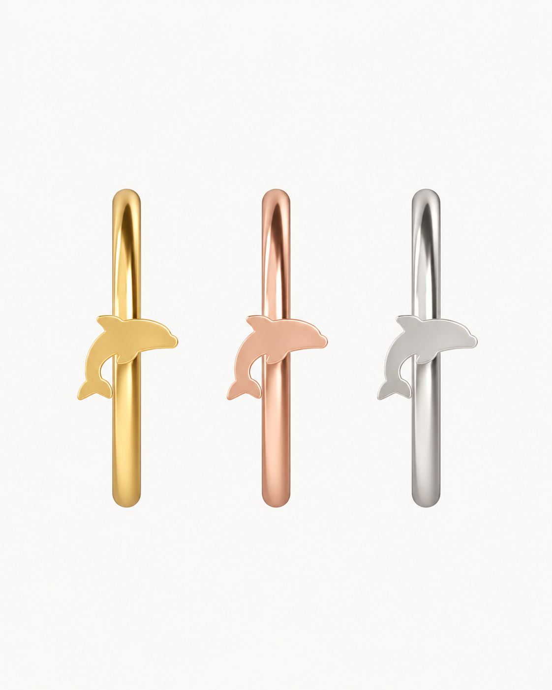 Dolphin 14ct Solid Gold Nostril Ring