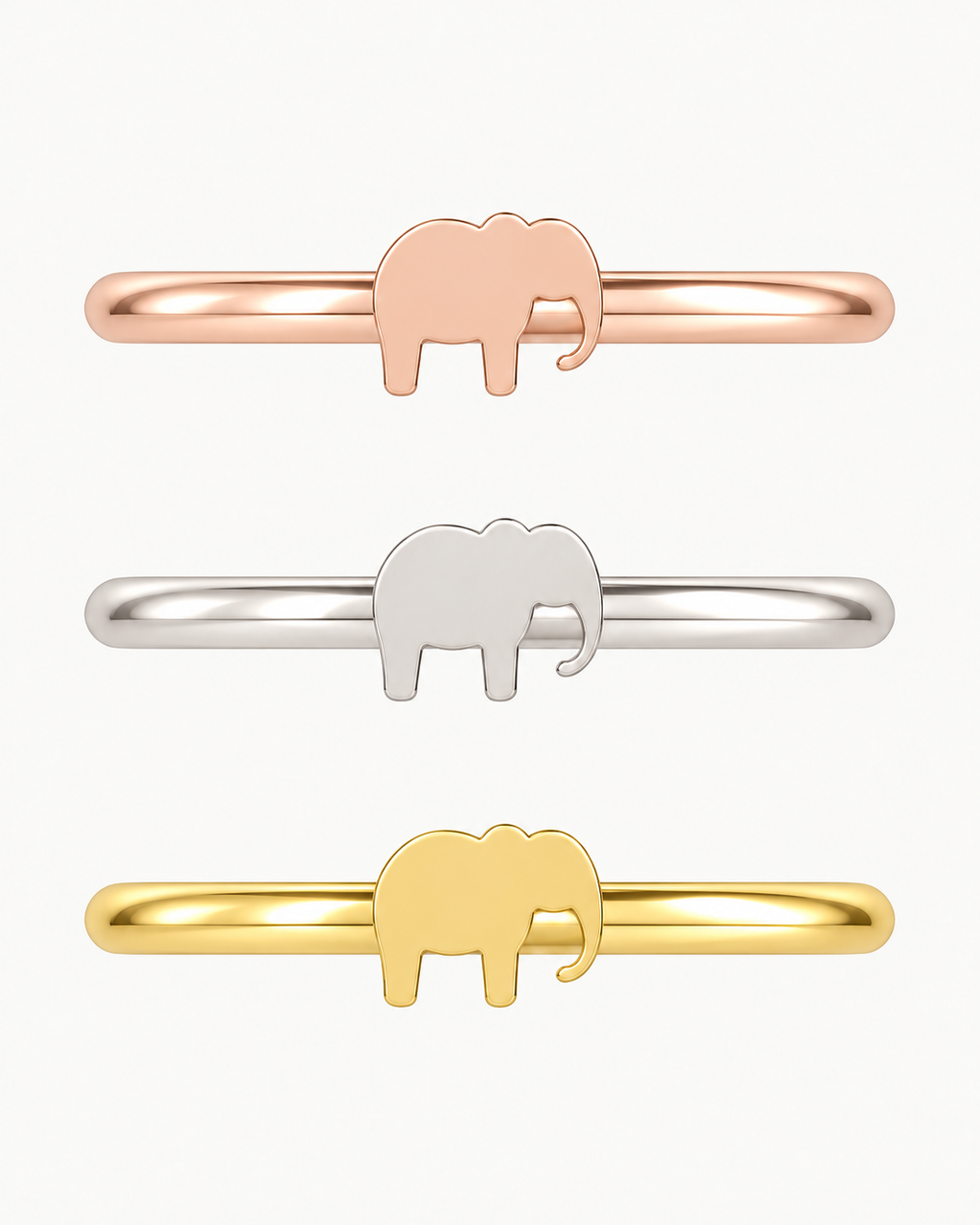 Elephant 14ct Solid Gold Helix Ring