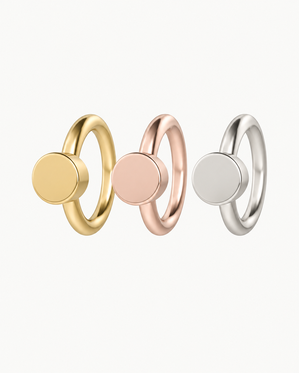 Circle 14ct Solid Gold Lobe Hoop Earring