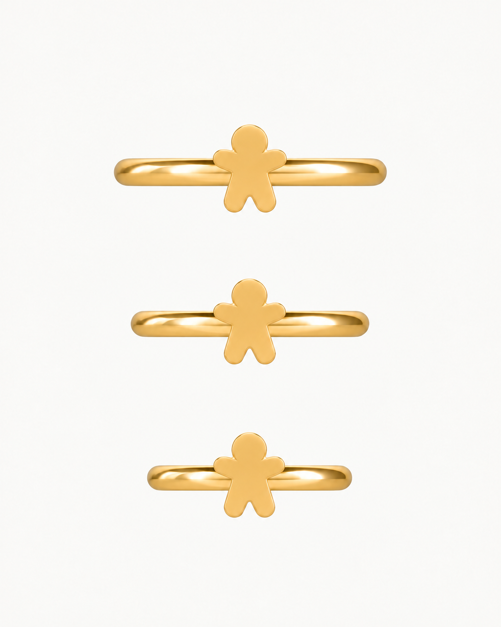 Gingerbread Man 14ct Solid Gold Helix Ring