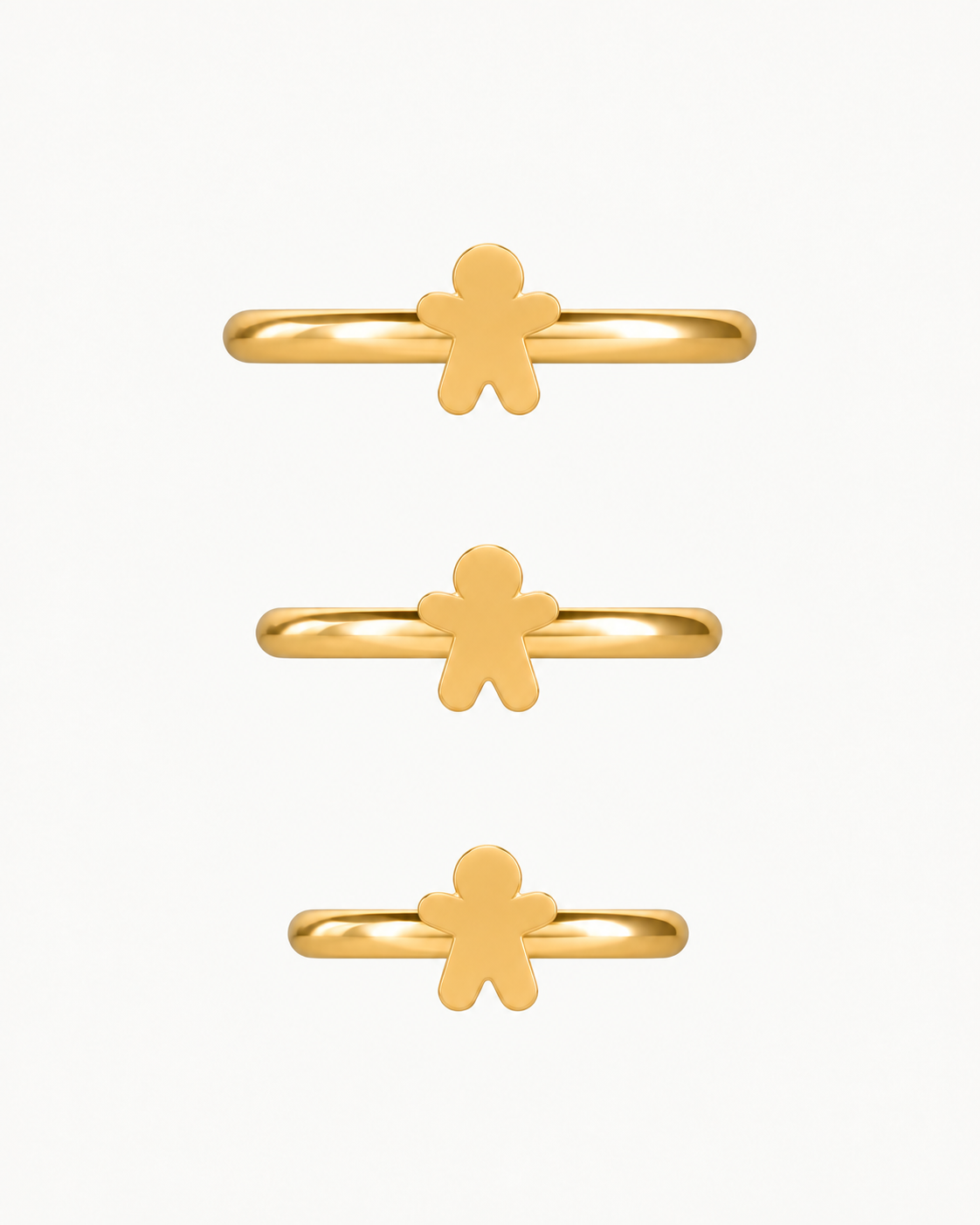 Gingerbread Man 14ct Solid Gold Helix Ring