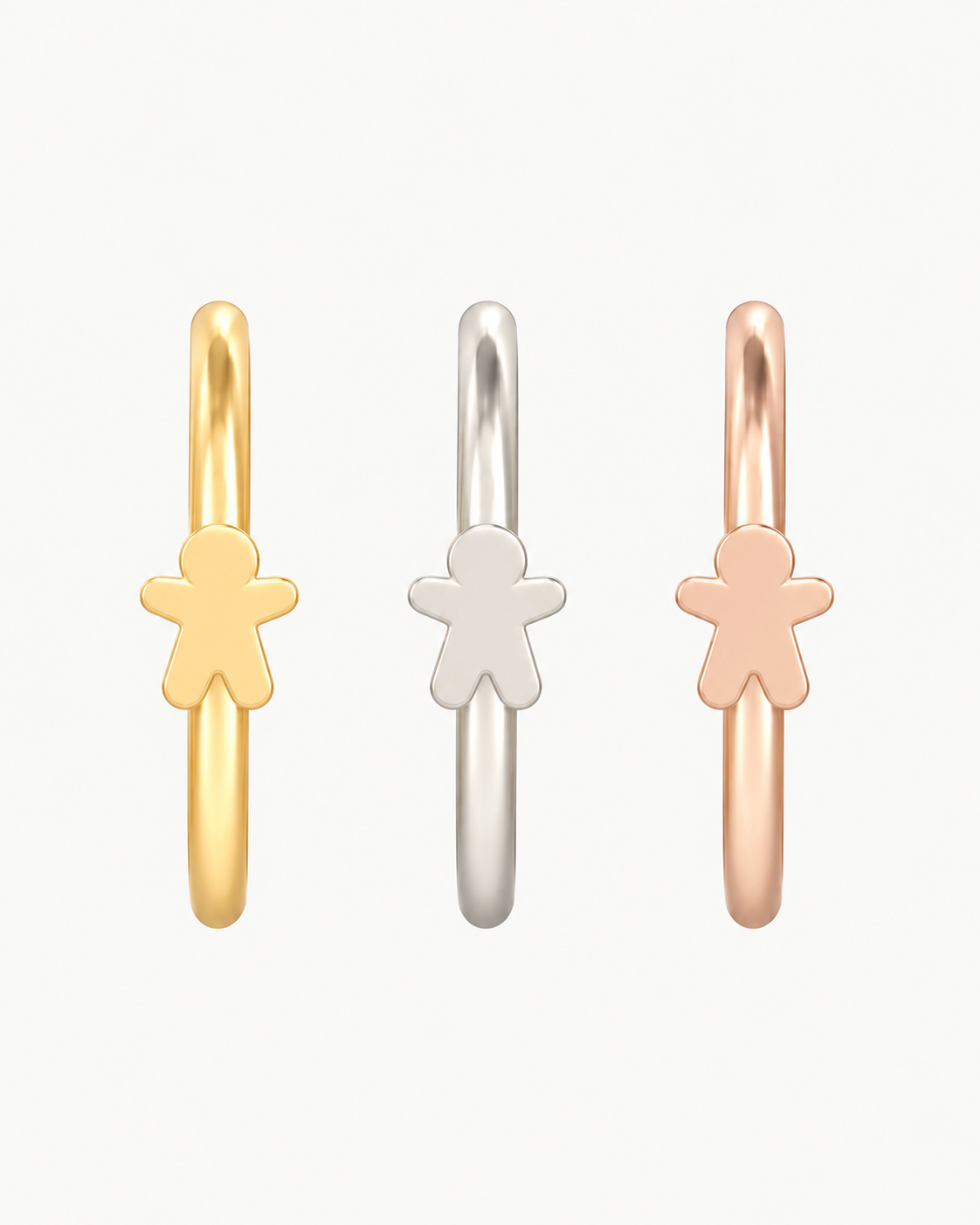 Gingerbread Man 14ct Solid Gold Nostril Ring