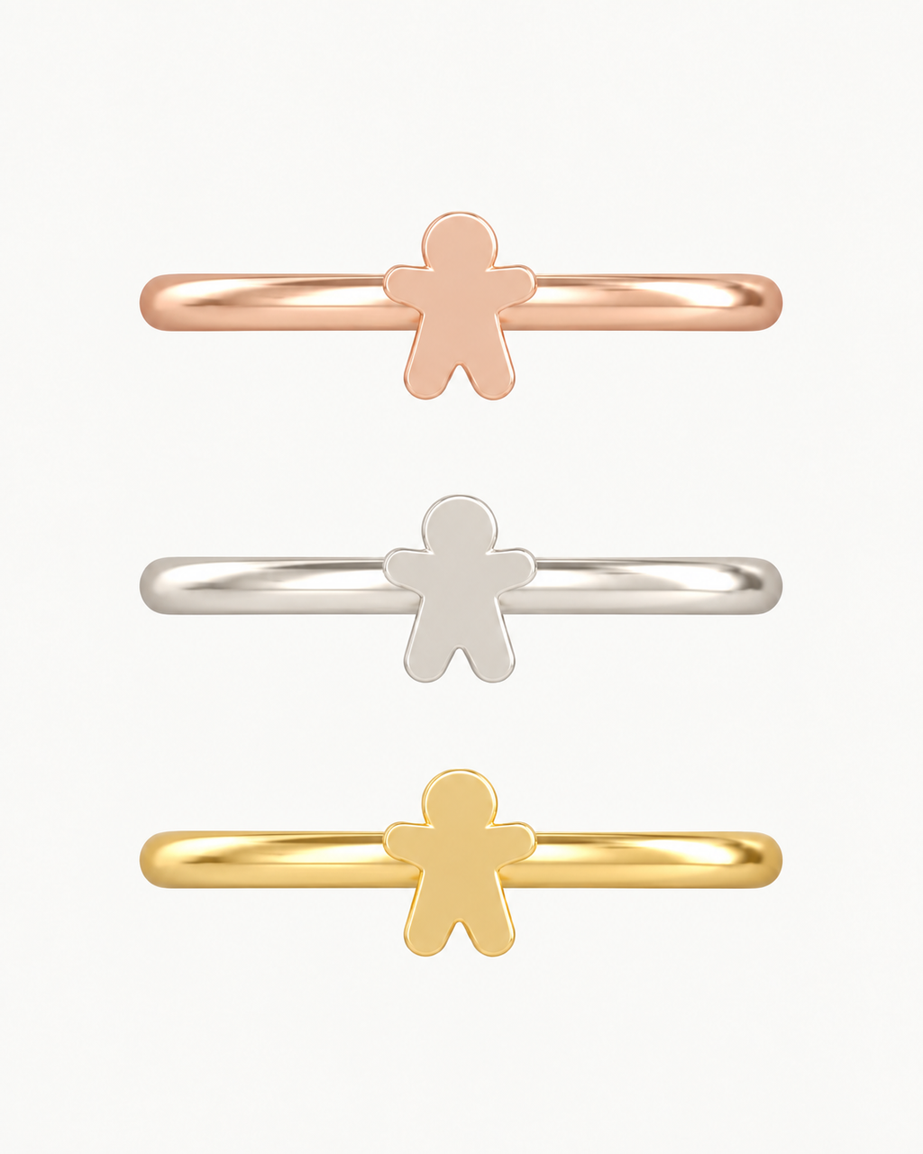 Gingerbread Man 14ct Solid Gold Helix Ring