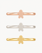 Gingerbread Man 14ct Solid Gold Helix Ring