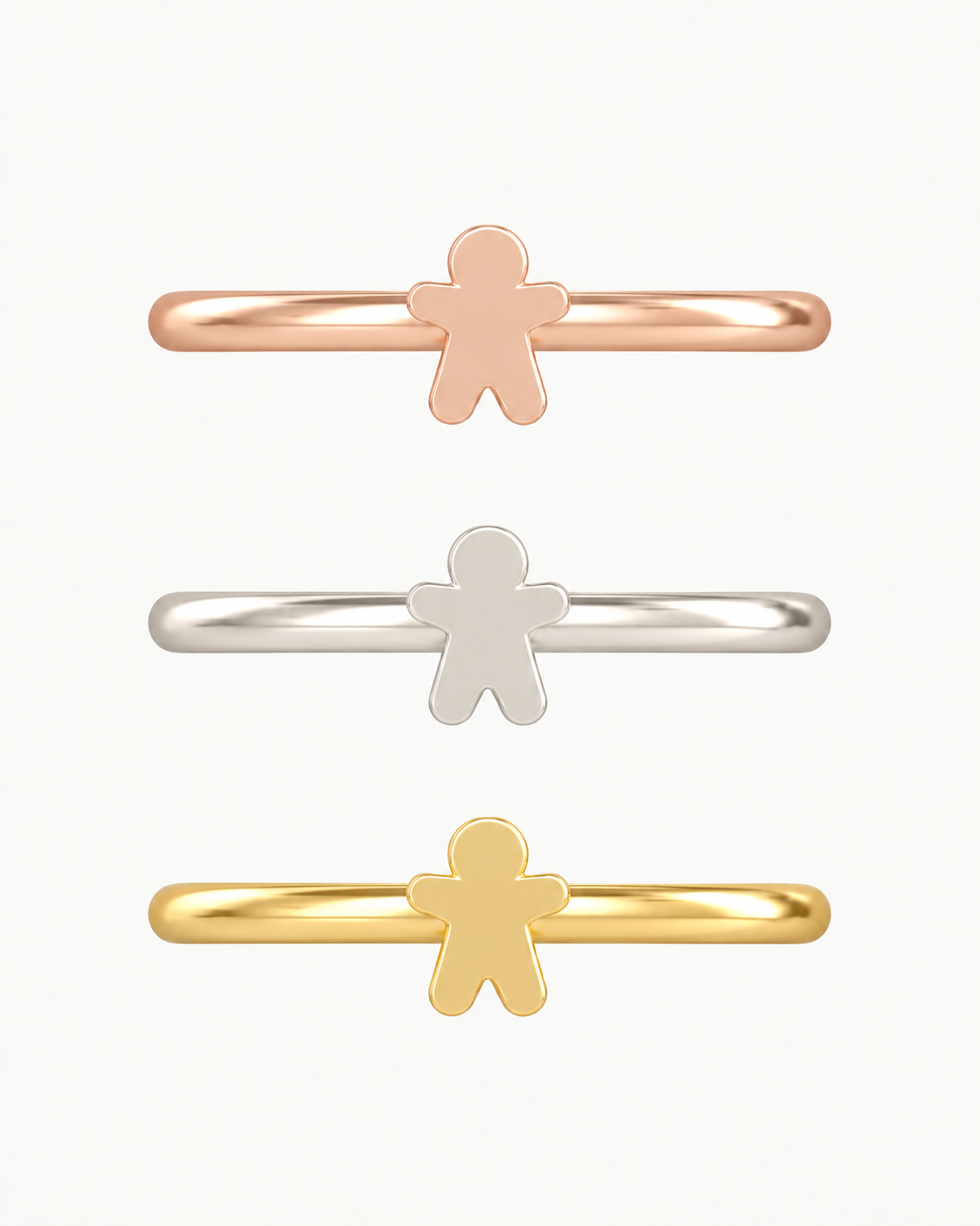 Gingerbread Man 14ct Solid Gold Helix Ring