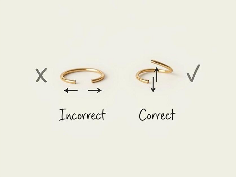Two gold rings on a beige background, one labeled 'Incorrect' and the other 'Correct'.