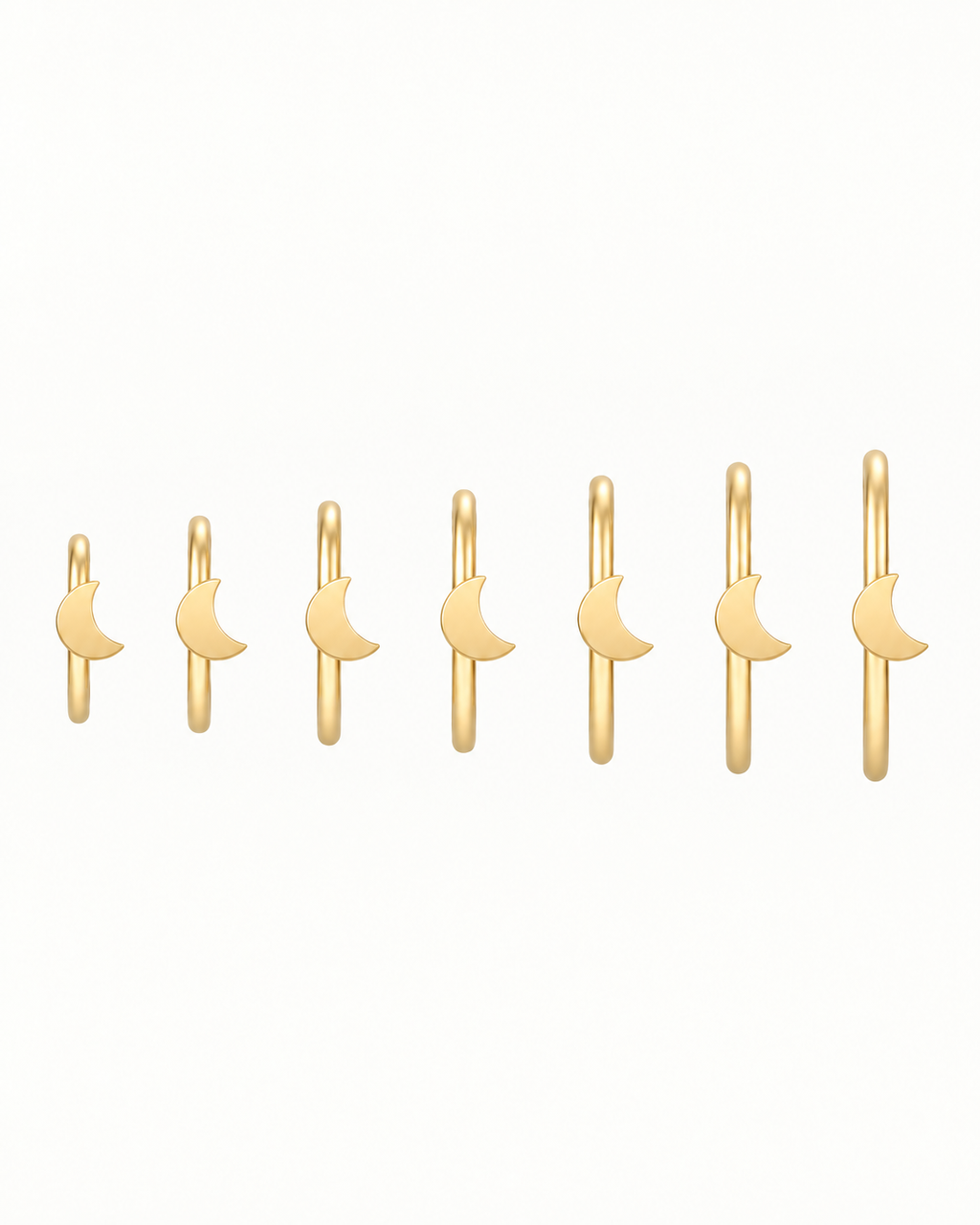 Moon 14ct Solid Gold Nostril Ring