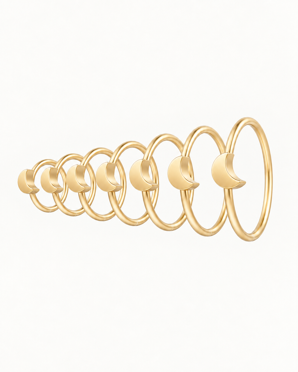Moon 14ct Solid Gold Nostril Ring