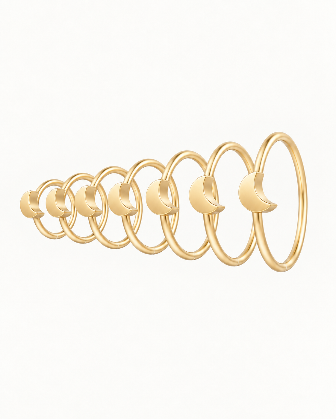 Moon 14ct Solid Gold Nostril Ring
