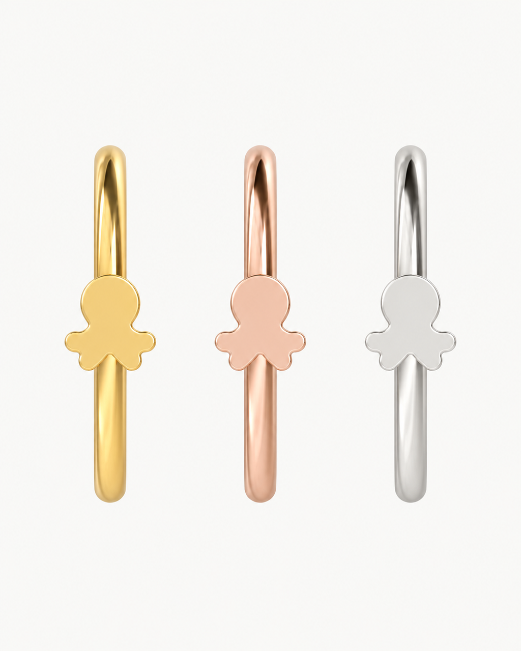 Octopus 14ct Solid Gold Nostril Ring