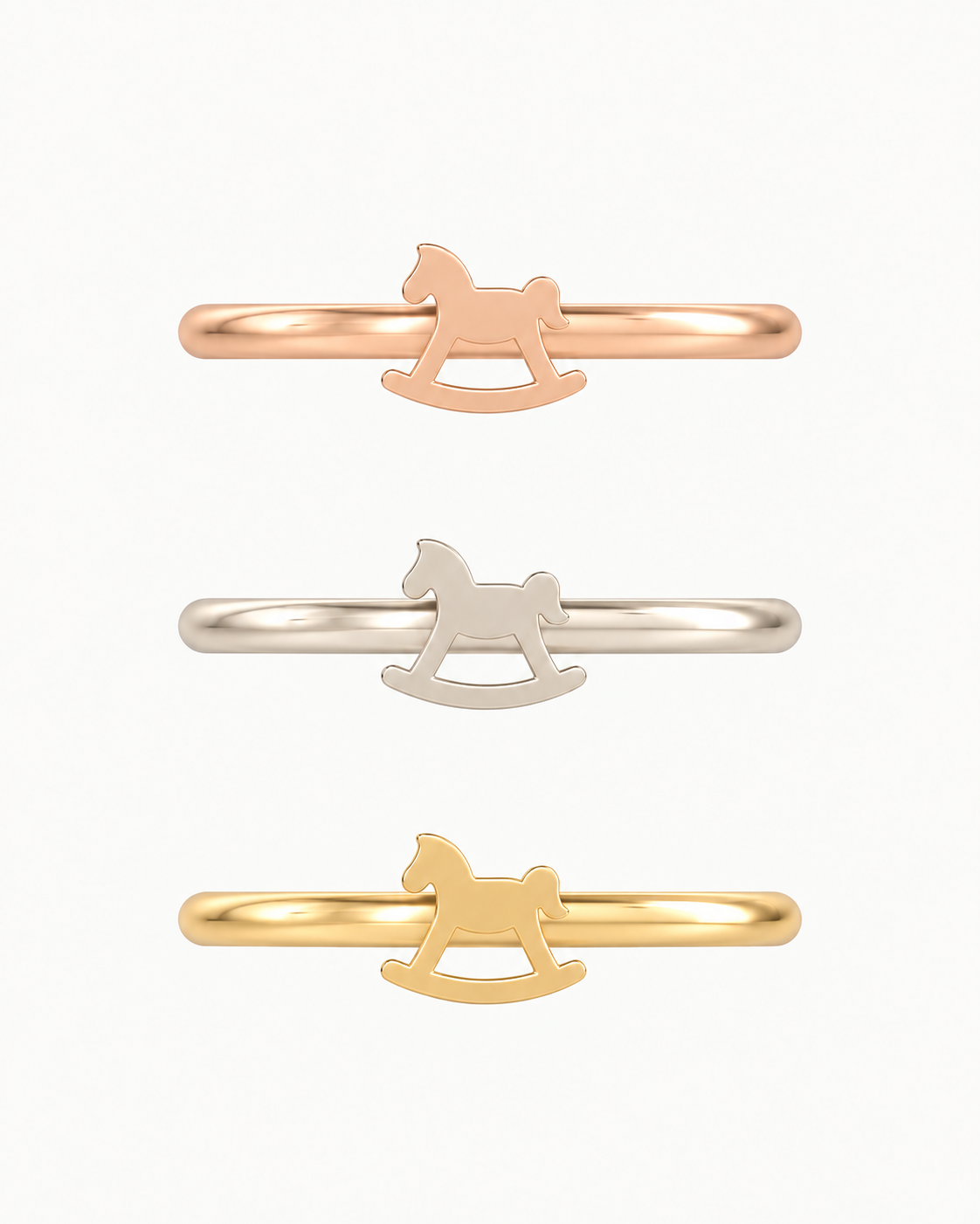 Rocking Horse 14ct Solid Gold Helix Ring