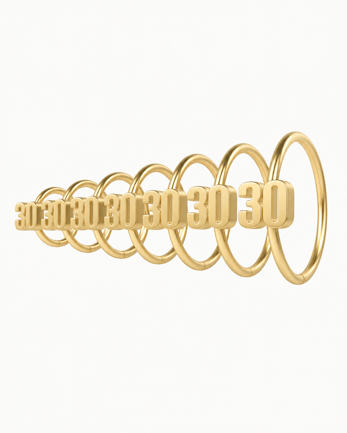 Personalised Double Digits 14ct Solid Gold Nostril Ring