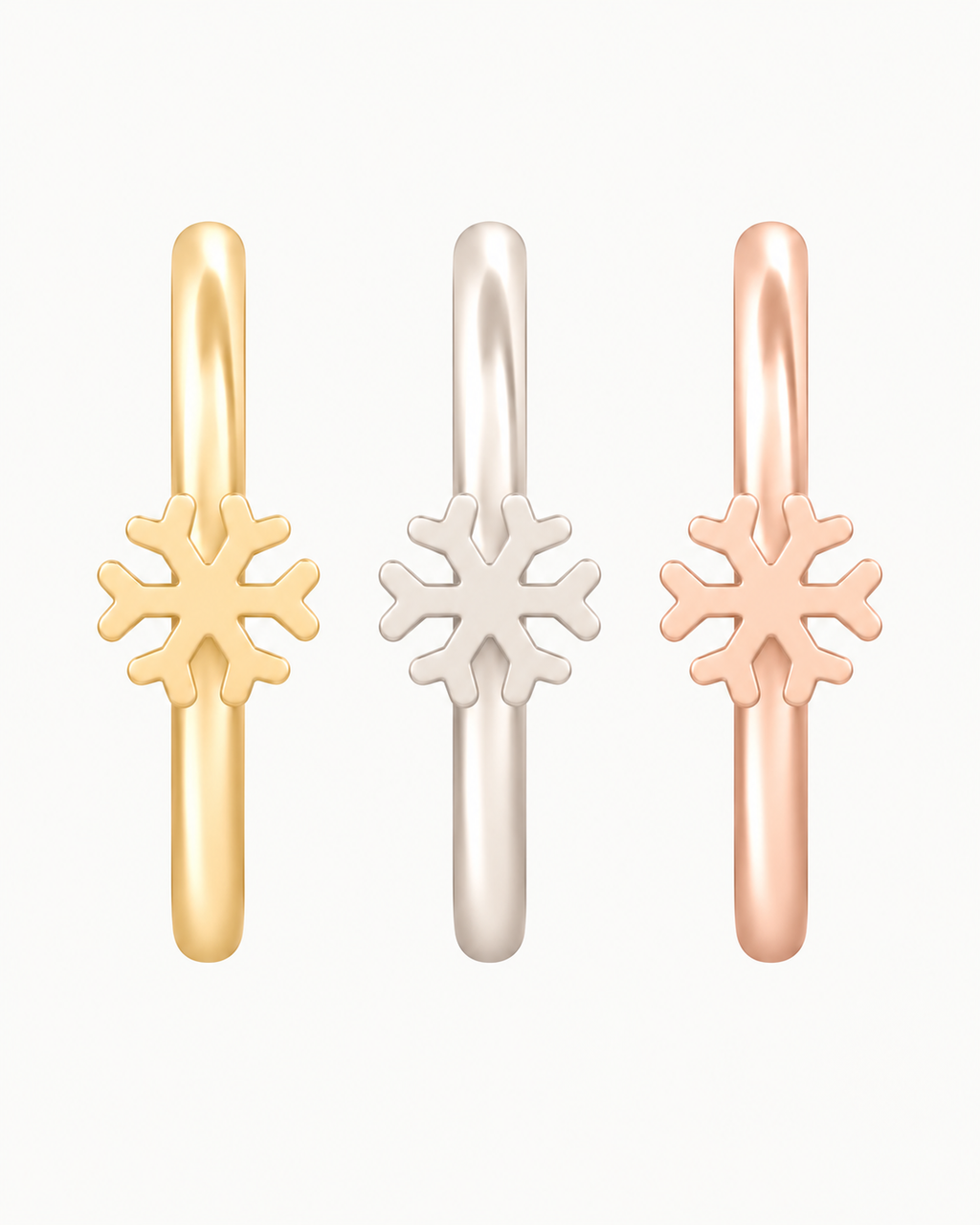 Snowflake 14ct Solid Gold Nostril Ring