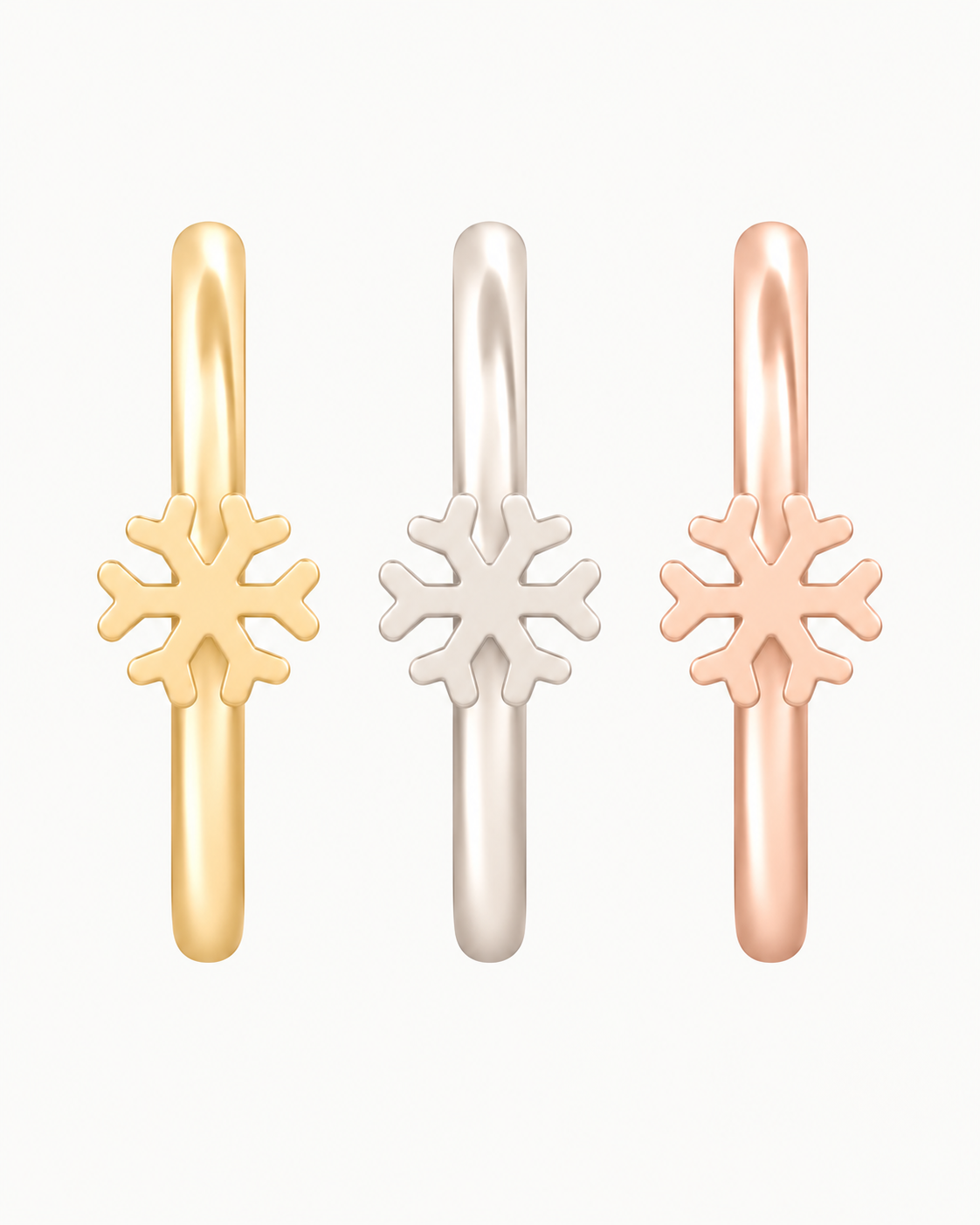 Snowflake 14ct Solid Gold Nostril Ring