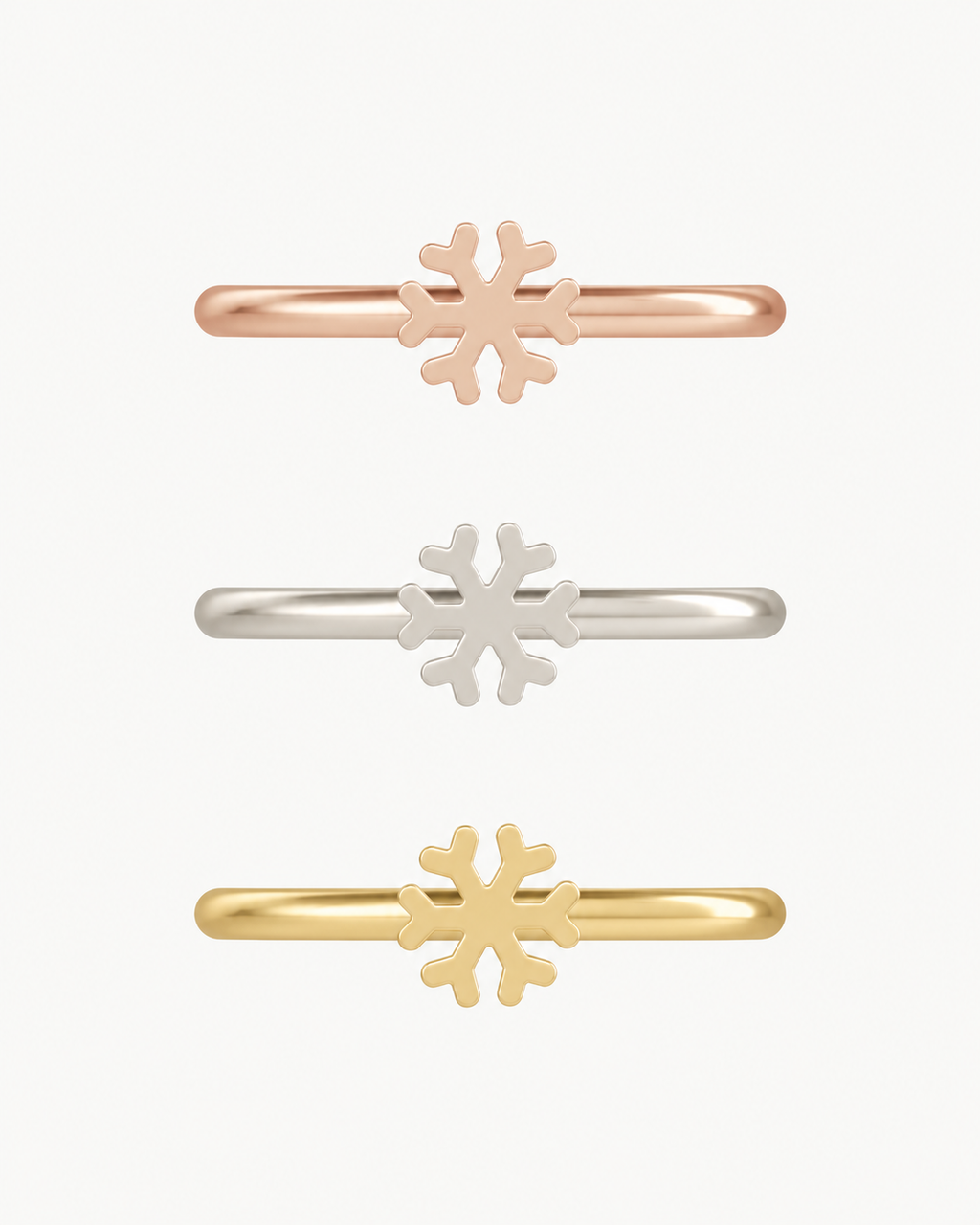 Snowflake 14ct Solid Gold Helix Ring