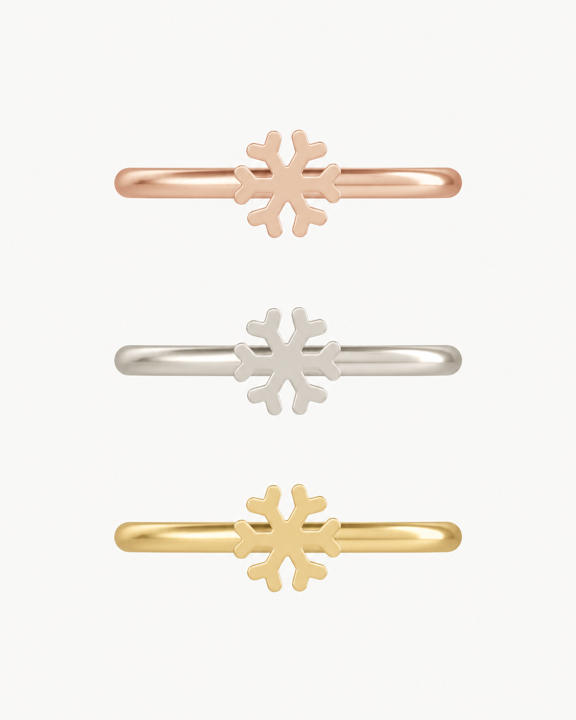 Snowflake 14ct Solid Gold Helix Ring